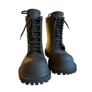 Balenciaga Charcoal Gray Steroid Combat Boots